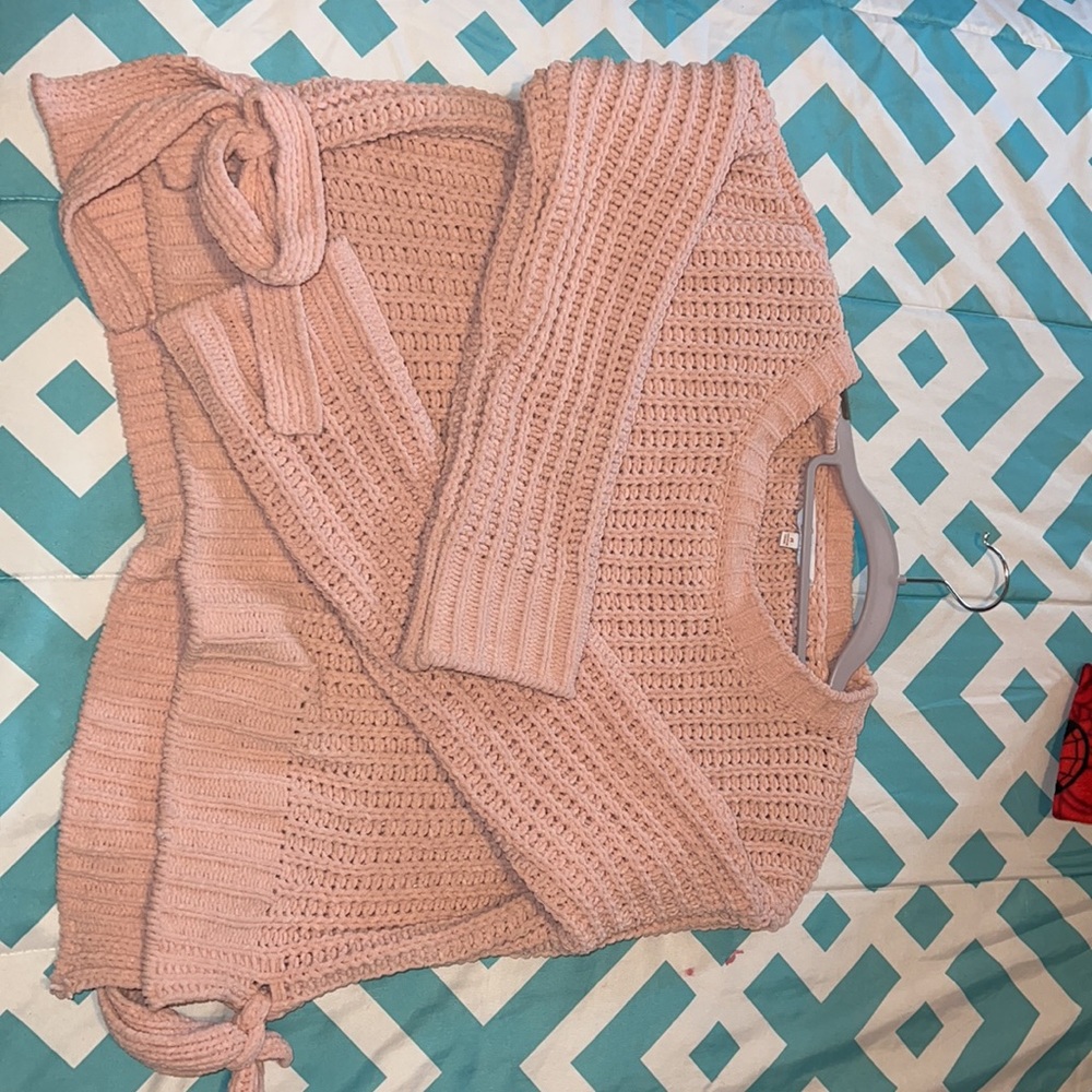 Junior’s Candies size Medium crochet/fleece sweater , crop
